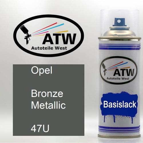 Opel, Bronze Metallic, 47U: 400ml Sprühdose, von ATW Autoteile West.